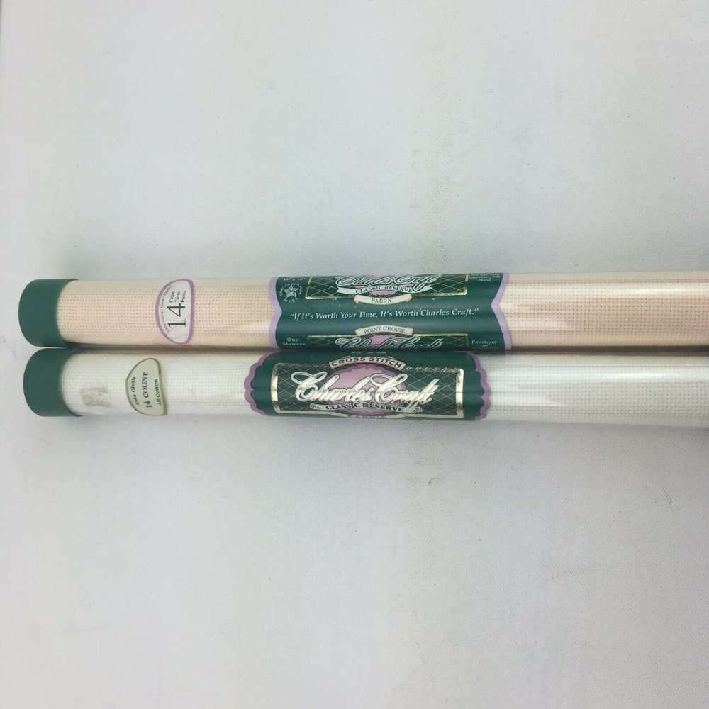 Charles Craft Cross Stitch Fabric Cloth Classic Reserve Cotton Blush White Craft